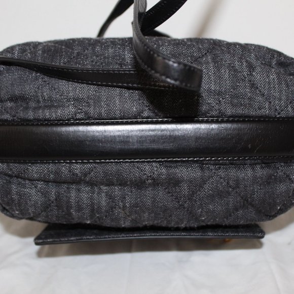CHANEL Denim Calfskin Quilted Backpack Dark Grey Black - Picture 7 of 14